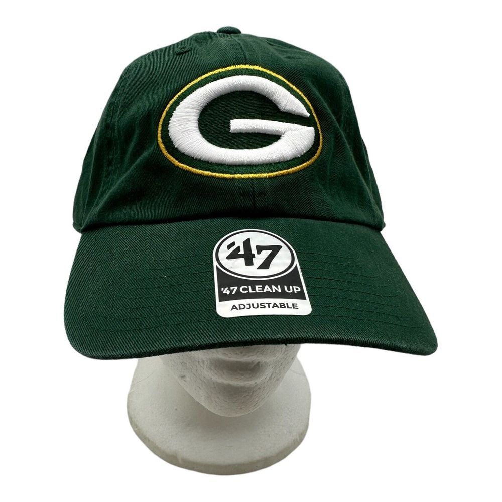 Men's '47 Brand Clean Up Green Bay Packers NFL Strapback Hat Cap NWT‎